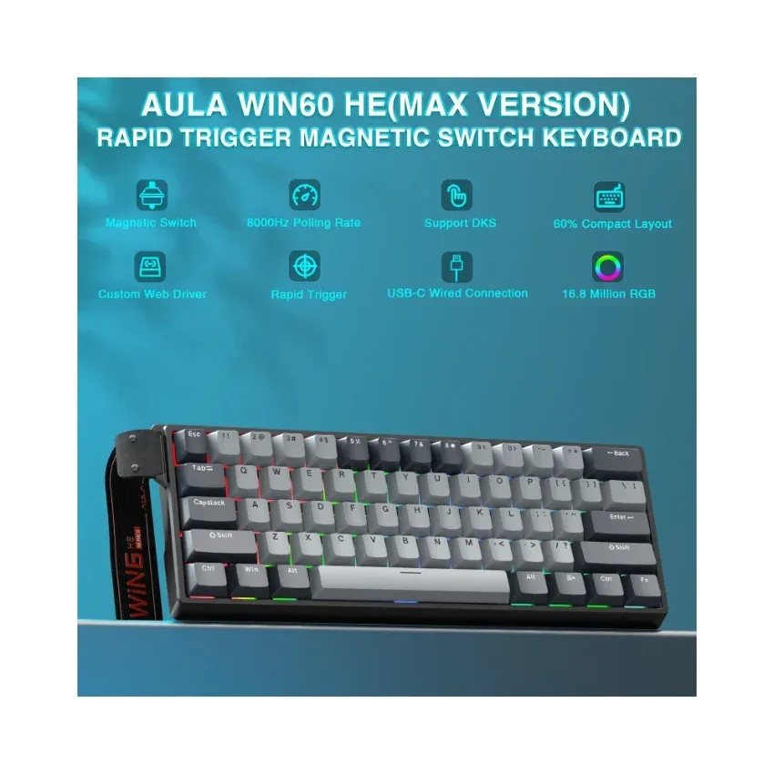 AULA WIN60 HE (PRO) 60% Wired Magnetic Keyboard image 1
