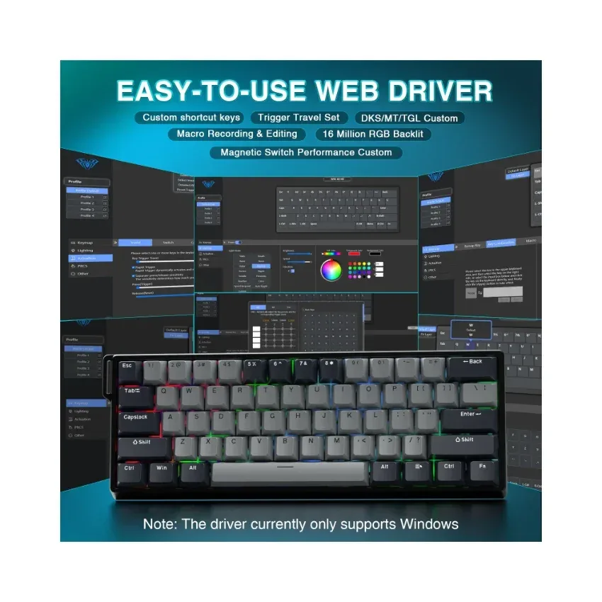 AULA WIN60 HE (PRO) 60% Wired Magnetic Keyboard image 3