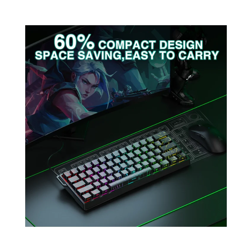 AULA WIN60 HE 60% Wired Magnetic Keyboard (Black) image 7