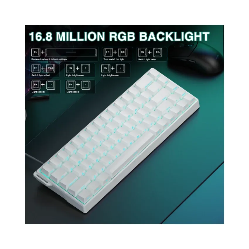 AULA WIN68 HE 68% Wired Magnetic Keyboard (White) image 2
