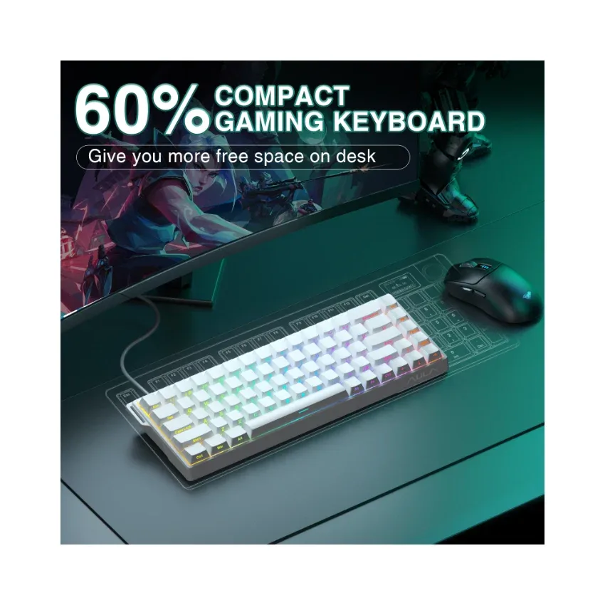 AULA WIN68 HE 68% Wired Magnetic Keyboard (White) image 4