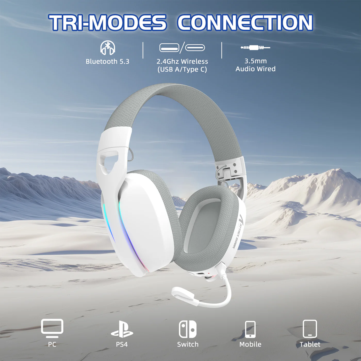 Attack Shark L90 Wireless Gaming Headset (White) image 4