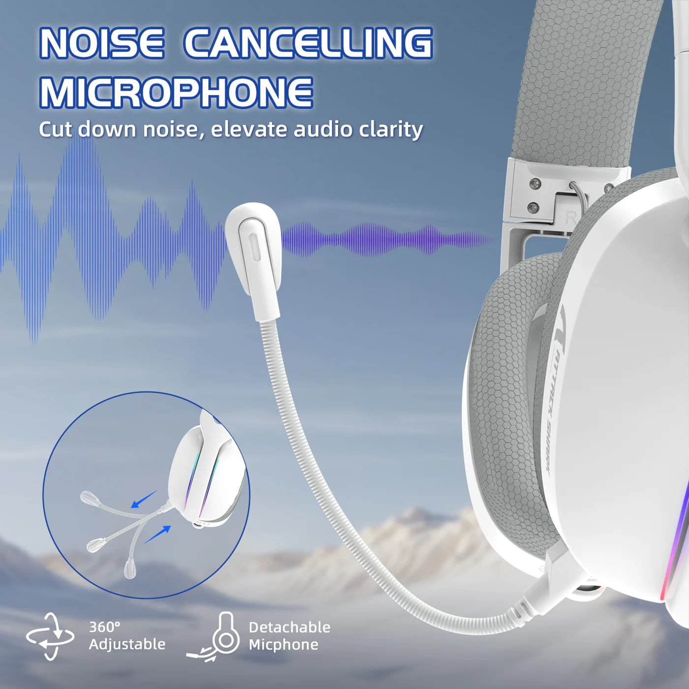 Attack Shark L90 Wireless Gaming Headset (White) image 3