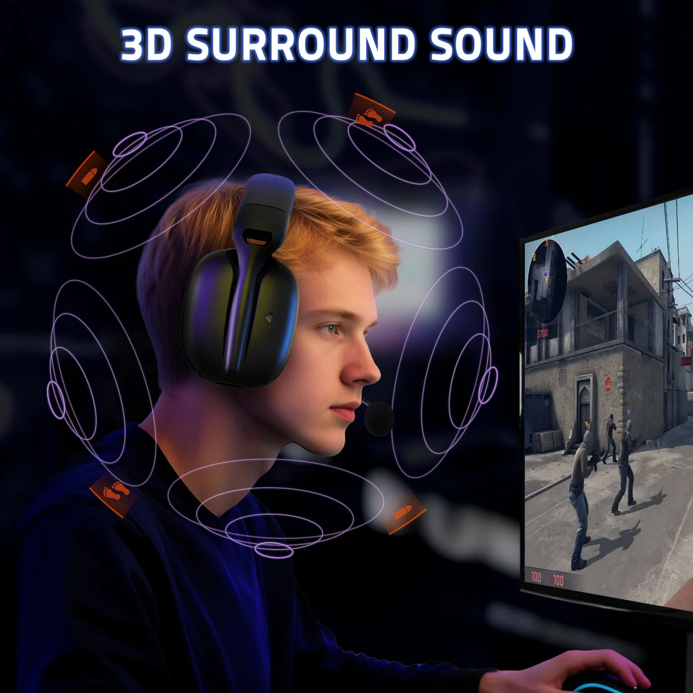 ATTACK SHARK L80PRO Wireless Gaming Headset (Black) image 8