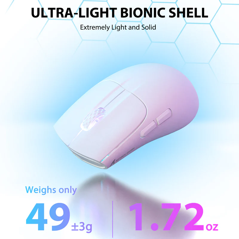 ATTACK SHARK X5 Wireless Gaming Mouse 49g Ultralight (White) image 2