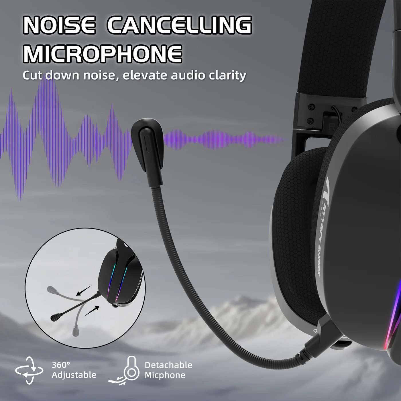 Attack Shark L90 Wireless Gaming Headset (Black) image 3