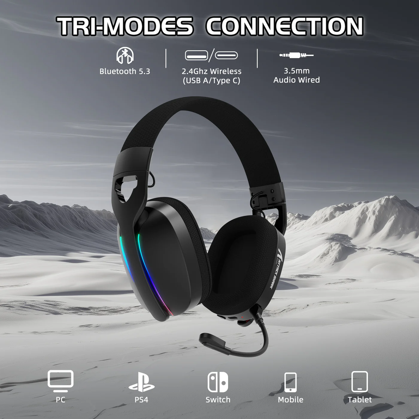 Attack Shark L90 Wireless Gaming Headset (Black) image 4