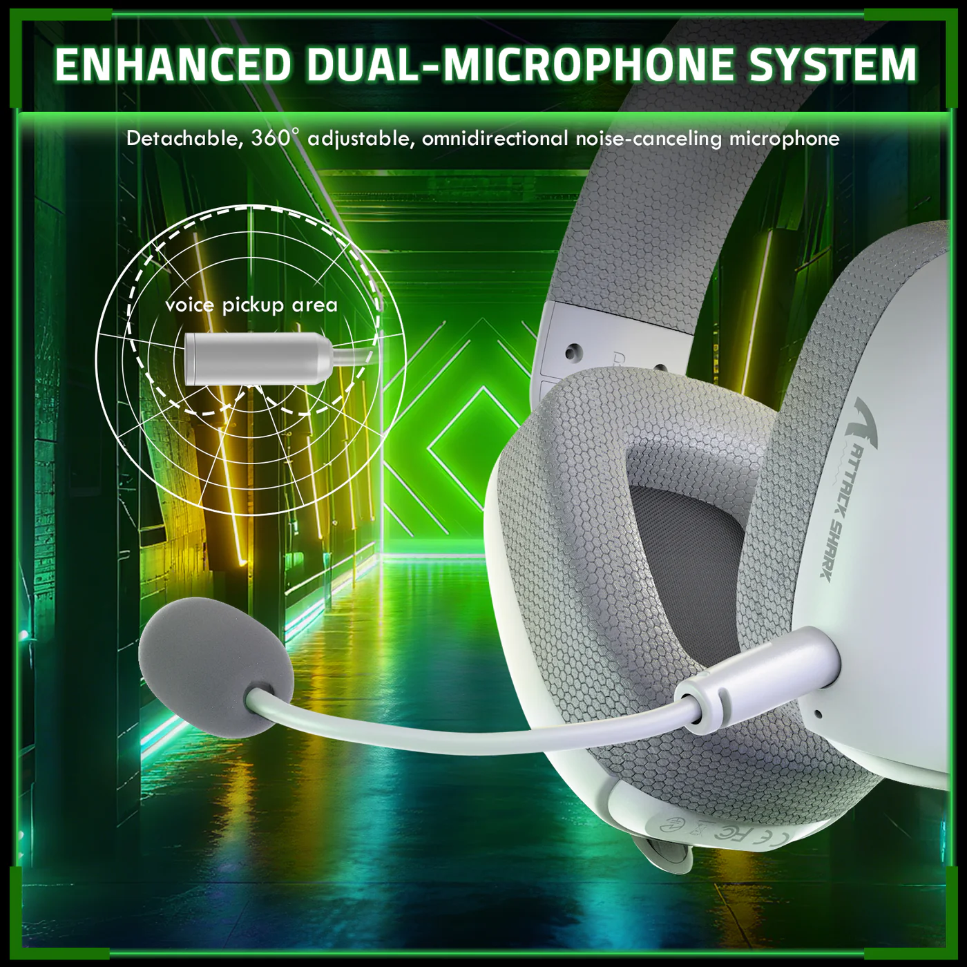 ATTACK SHARK L80PRO Wireless Gaming Headset (White) image 3