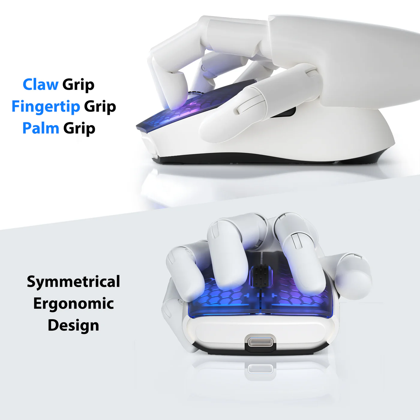 ATTACK SHARK X5 Wireless Gaming Mouse 49g Ultralight (White+Black) image 7
