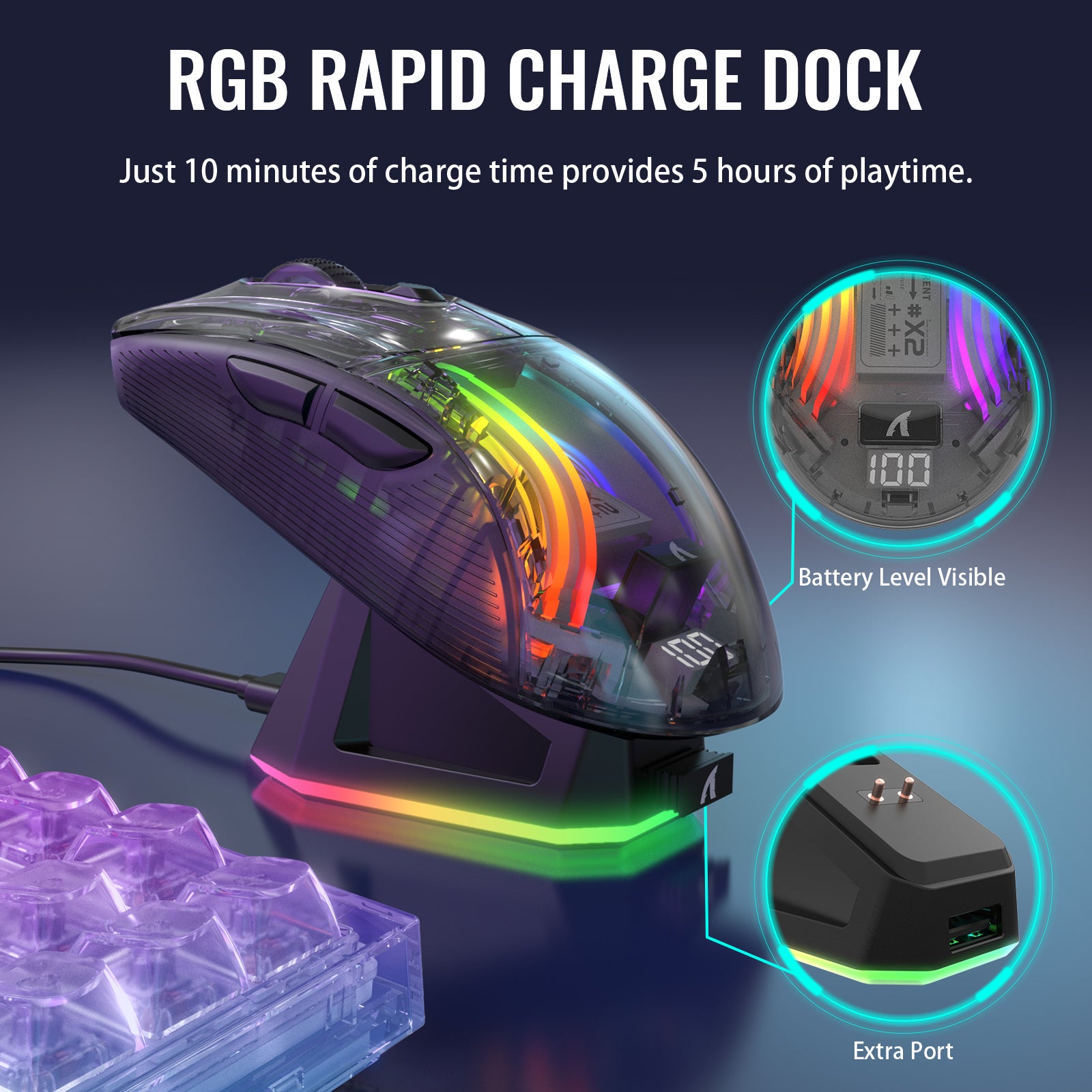 ATTACK SHARK X2PRO Wireless Gaming Mouse (Black) image 4